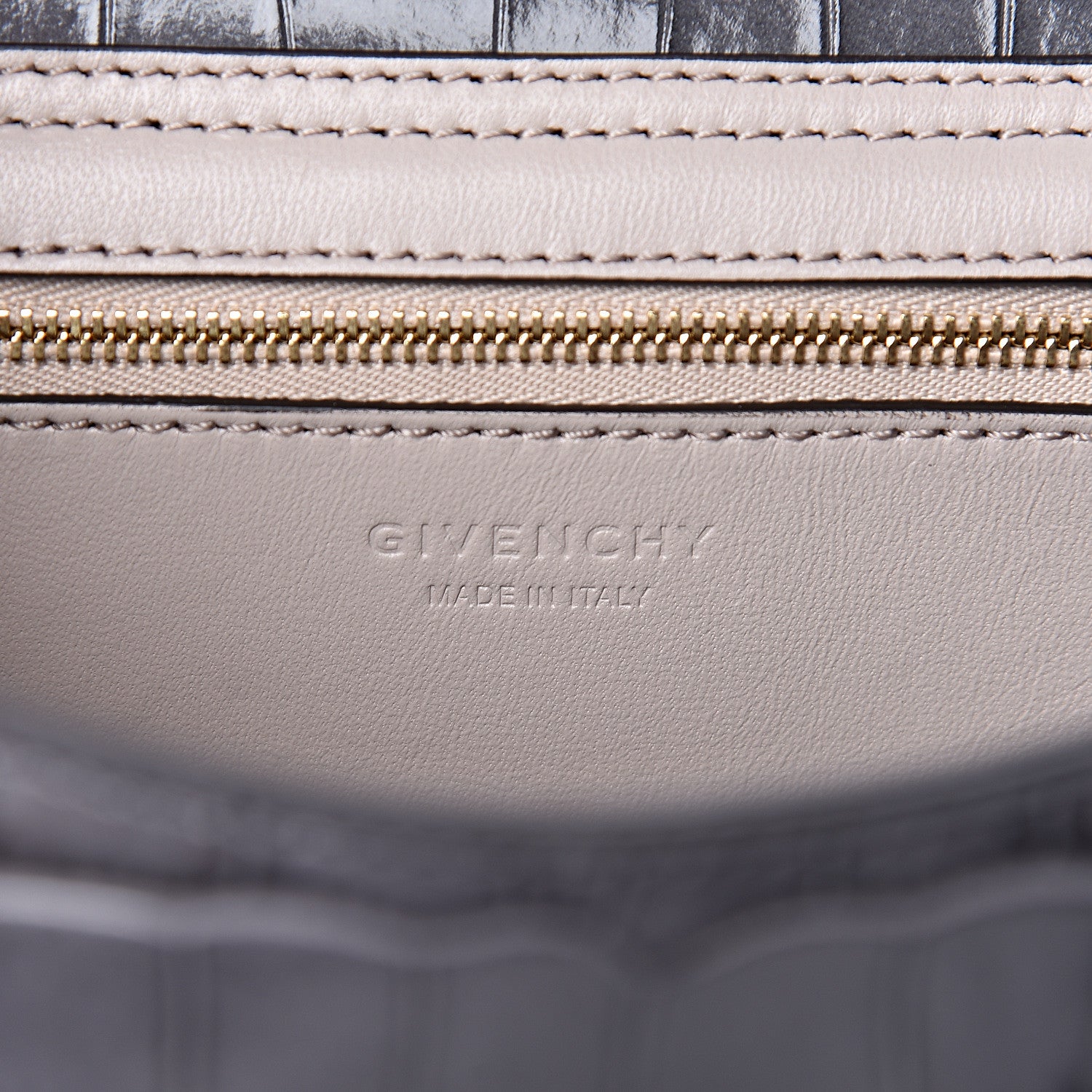 Givenchy Calfskin Crocodile Embossed Small Mystic Shoulder Bag Storm Grey 6 of 9