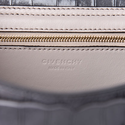 Givenchy Calfskin Crocodile Embossed Small Mystic Shoulder Bag Storm Grey 6 of 9
