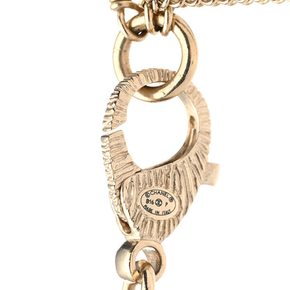 Chanel Metal Quilted Pearl CC Long Necklace Light Gold 6 of 6