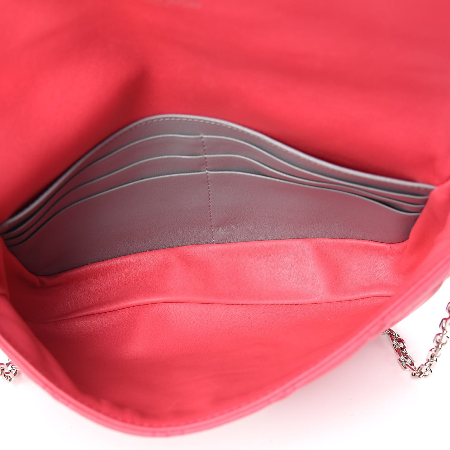 Lambskin Cannage Miss Dior Promenade Pouch Fuchsia