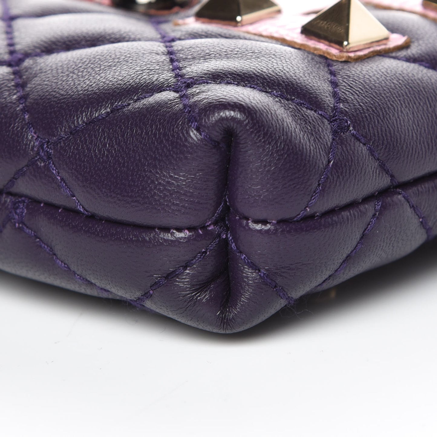 Lambskin Watersnake Embellished Pochette Violet