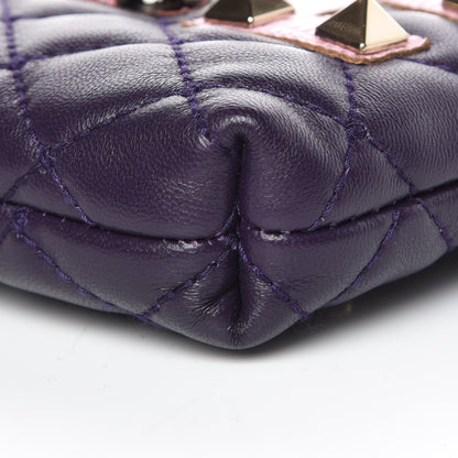 Dolce & Gabbana Lambskin Watersnake Embellished Pochette Violet 8 of 8