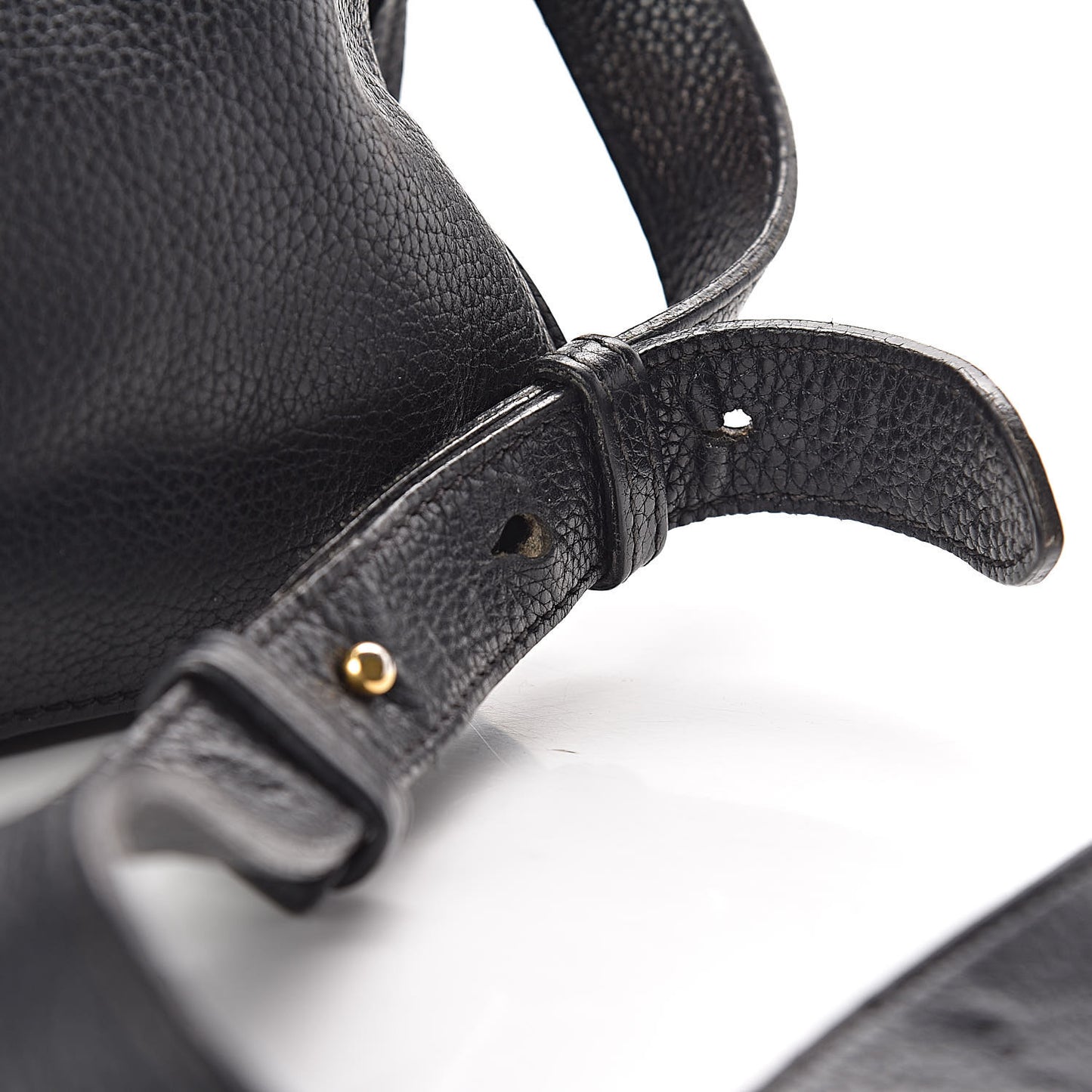 Grained Calfskin Padlock Crossbody Bag Black