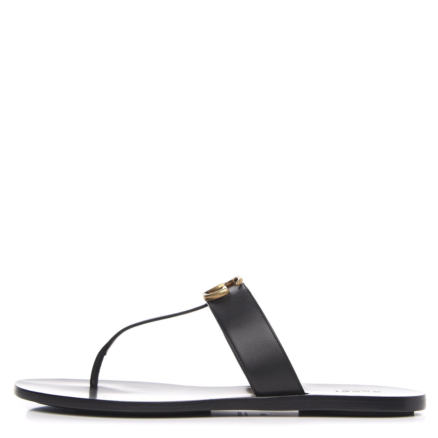 Calfskin GG Marmont Thong Sandals 42 Black