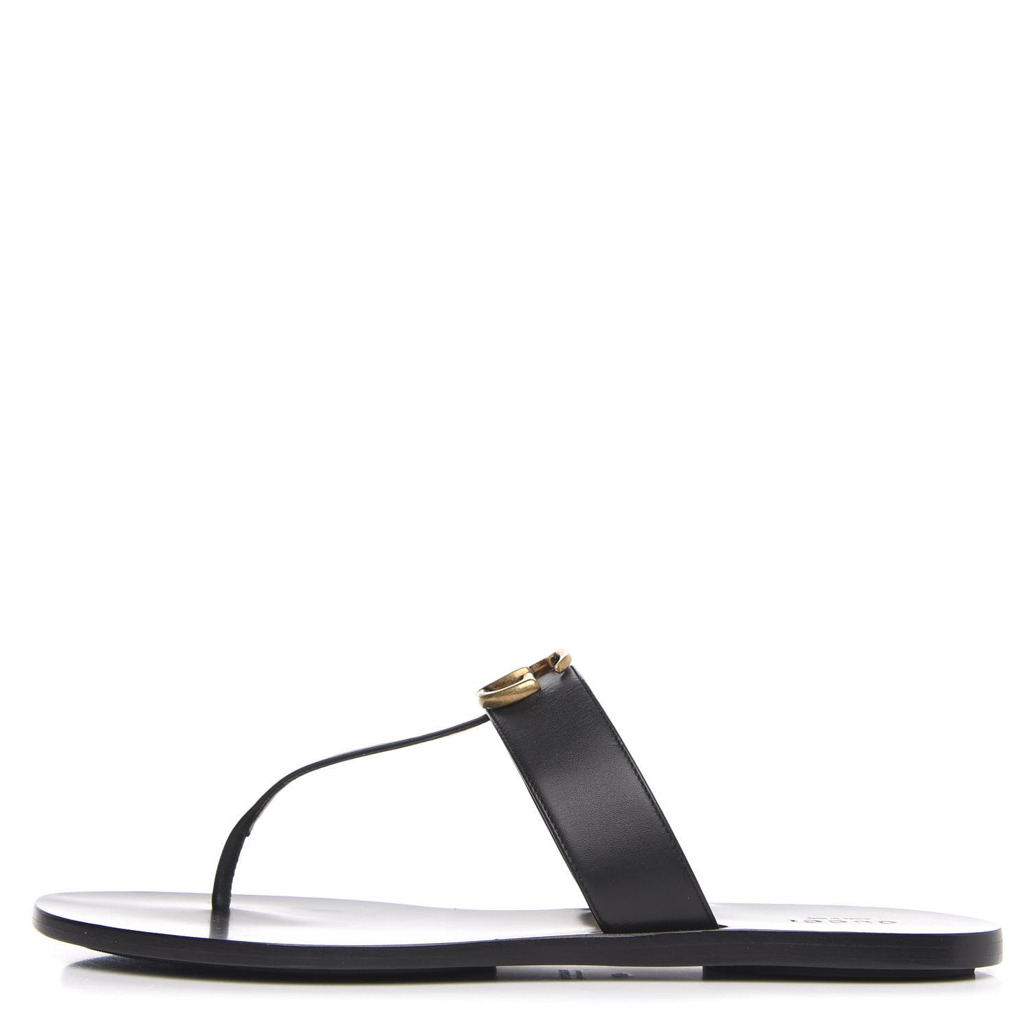 Gucci Calfskin GG Marmont Thong Sandals 42 Black 1 of 8