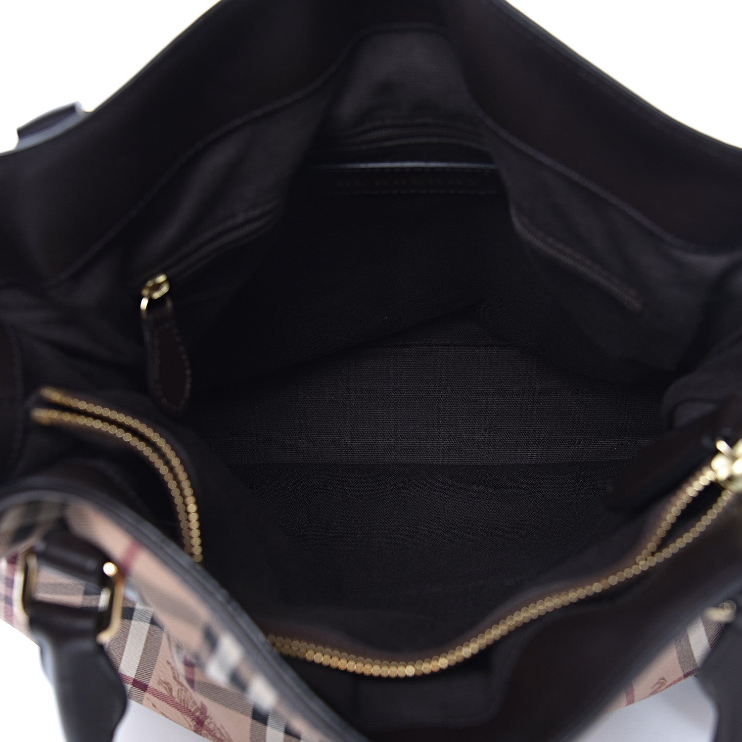 Burberry Haymarket Check Medium Golderton Tote Chocolate 6 of 11