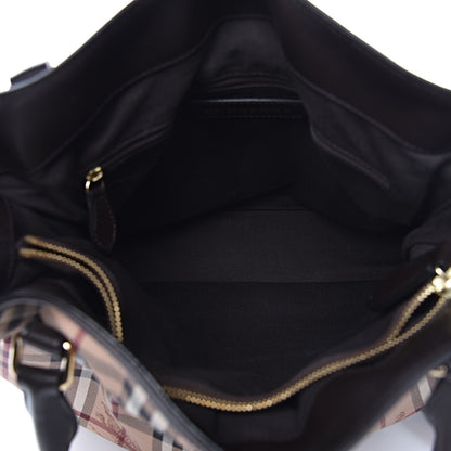 Burberry Haymarket Check Medium Golderton Tote Chocolate 6 of 11