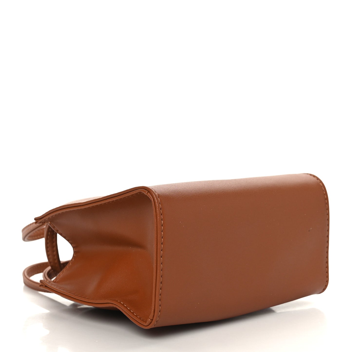 Vegan Leather Small Shopping Bag Tan