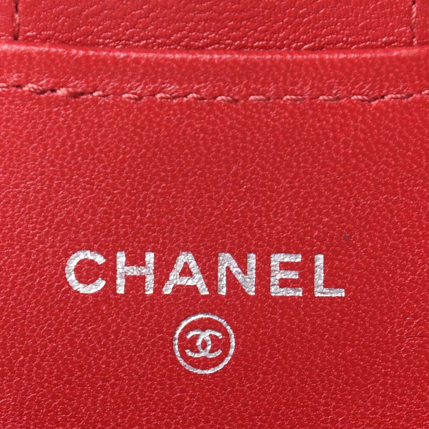 Lambskin Quilted Flap Card Holder Wallet Red
