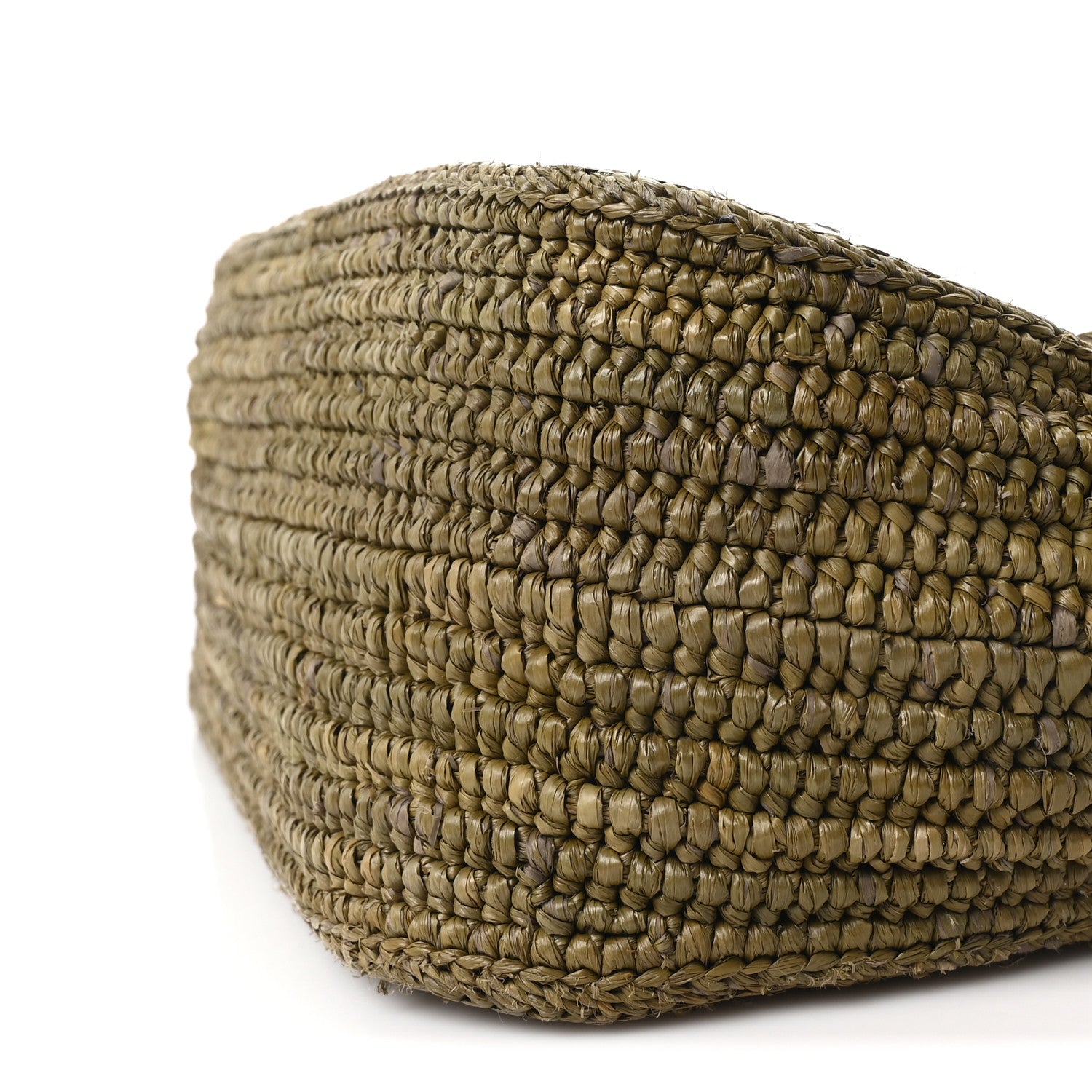 Loewe Raffia Calfskin Donut Chain Medium Ola Shoulder Bag Dark Khaki 10 of 11