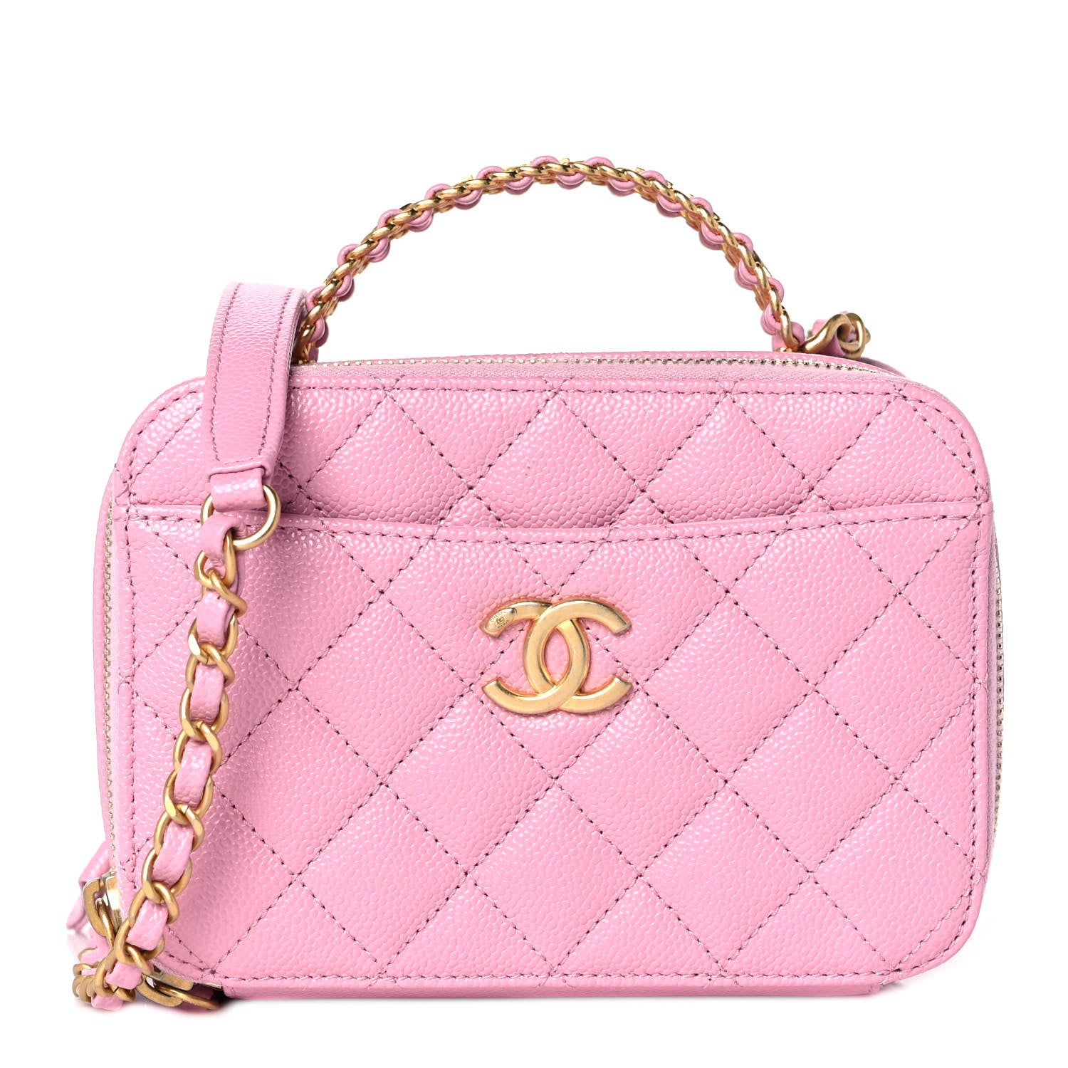 Chanel Caviar Quilted Pick Me Up Mini Vanity Case Pink 1 of 10