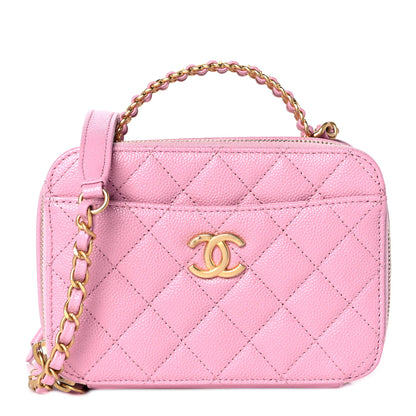 Chanel Caviar Quilted Pick Me Up Mini Vanity Case Pink 1 of 10