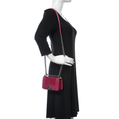Chanel Velvet Quilted Mini Boy Flap Pink 3 of 13