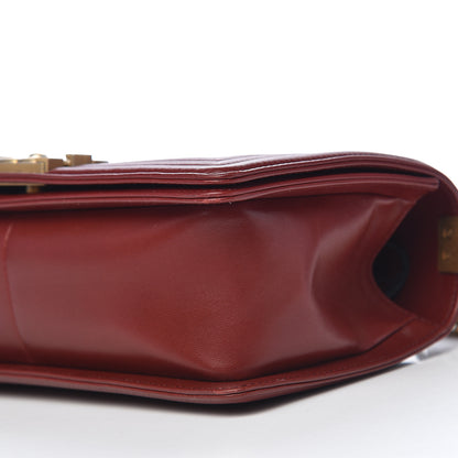 Chanel Lambskin Quilted Medium Boy Flap Burgundy 12 of 14