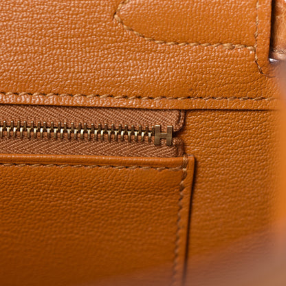 Hermes Togo Shiny Niloticus Crocodile Birkin Touch 30 Caramel Tabac Camel 20 of 34