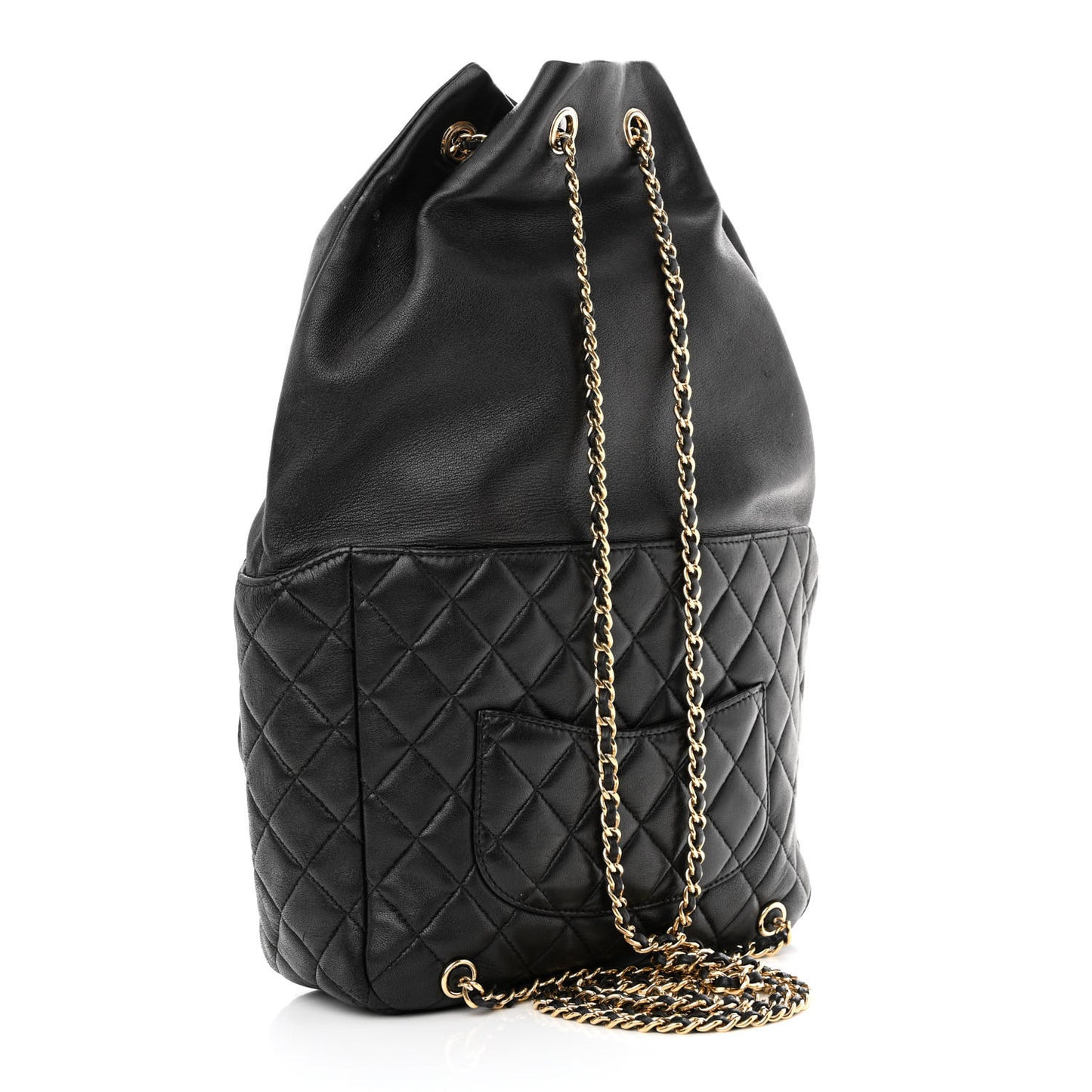 Lambskin Quilted Large In Seoul Backpack Black