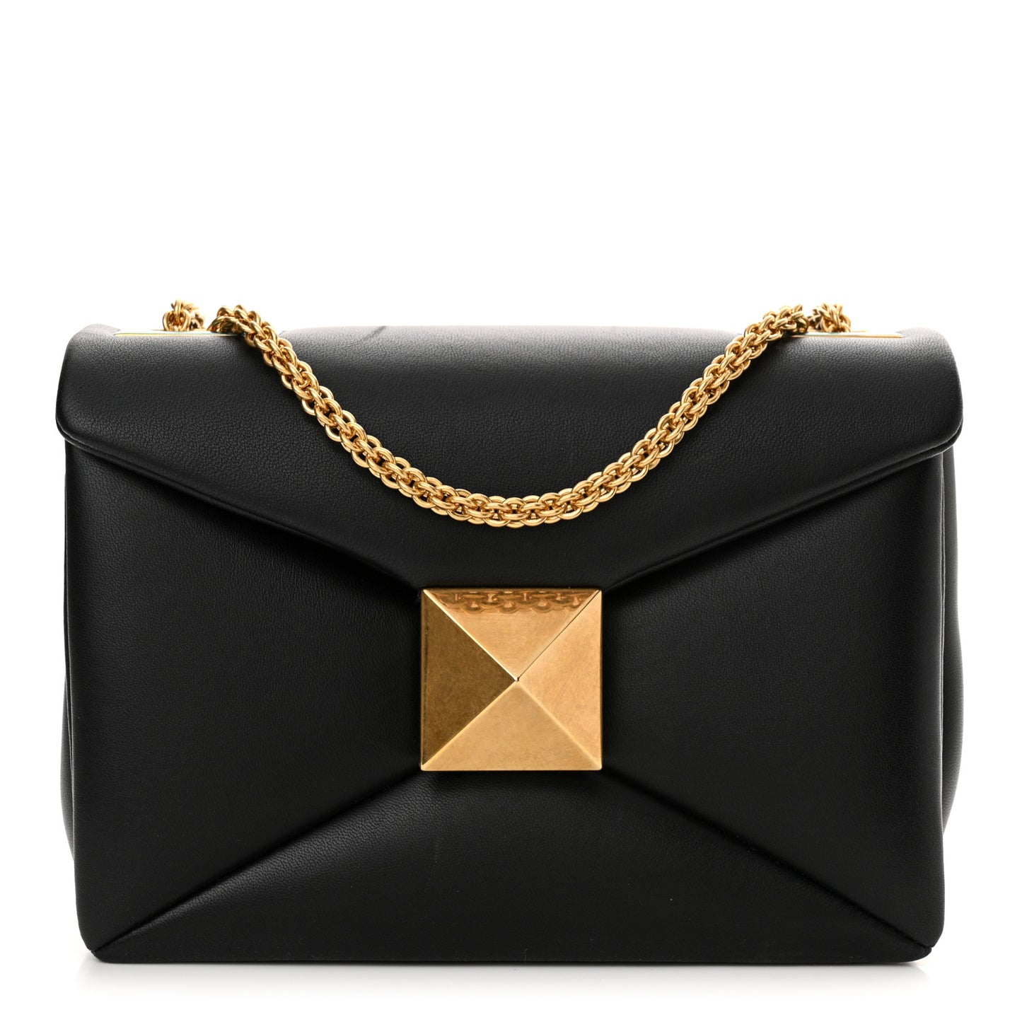Nappa One Stud Chain Clutch Black
