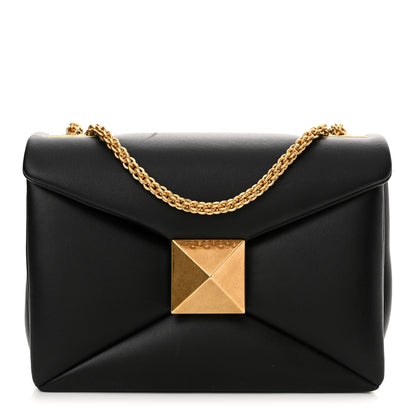 Valentino Garavani Nappa One Stud Chain Clutch Black 1 of 10