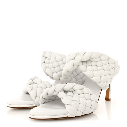 Bottega Veneta Nappa Twisted Padded Intrecciato Curve Slide Sandals 36 Optic White 4 of 12