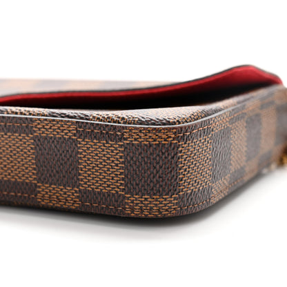 Louis Vuitton Damier Ebene Pochette Felicie Chain Wallet 10 of 14