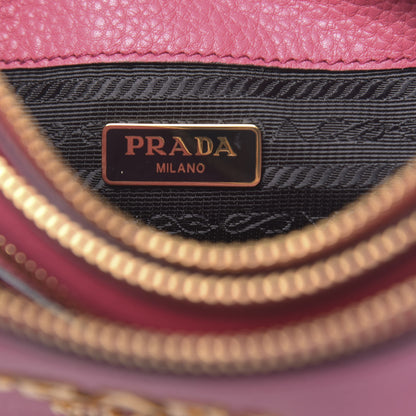 Prada Vitello Phenix Double Zip Crossbody Bag Peonia 7 of 11
