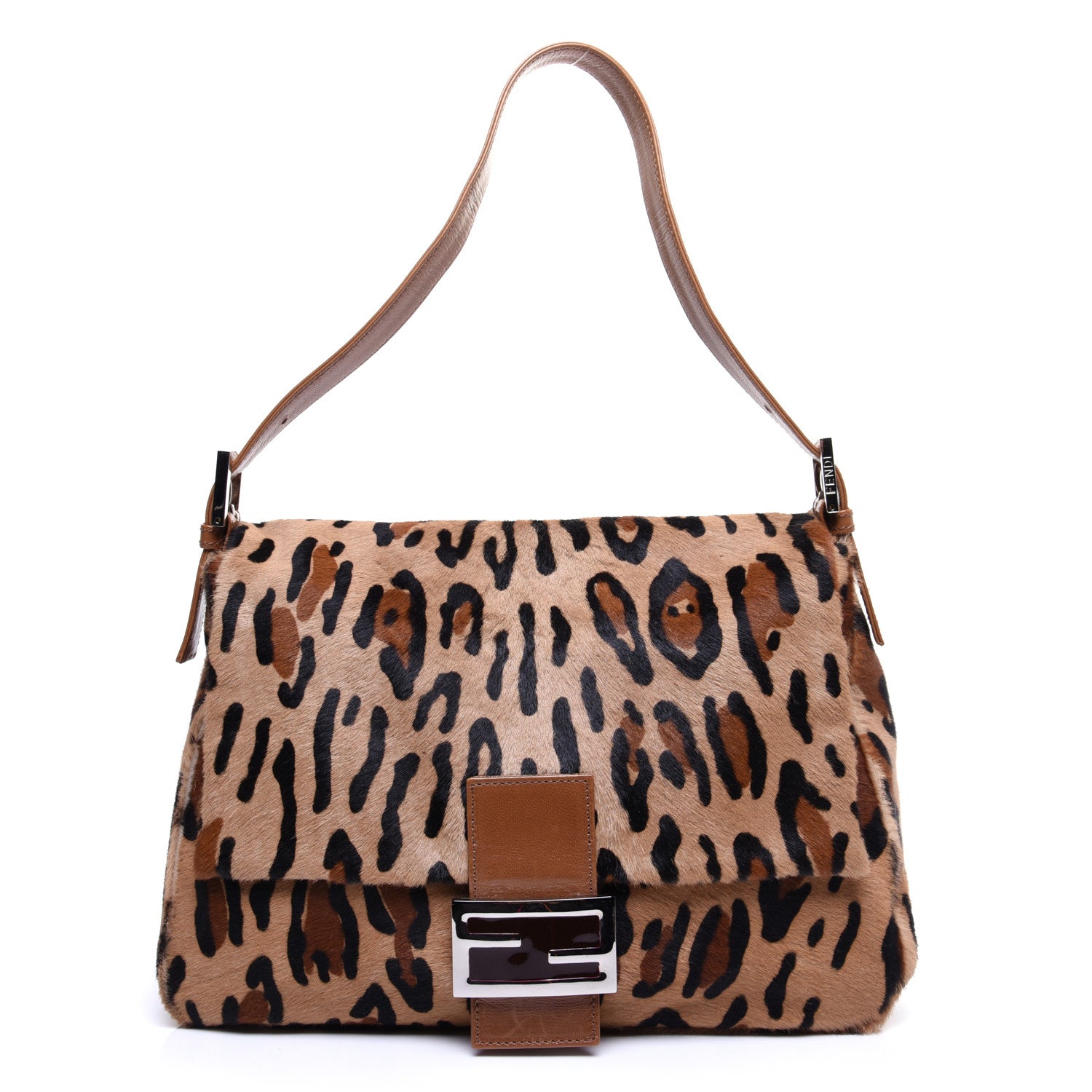 Fendi Calf Hair Leopard Print Mama Baguette Brown 1 of 15