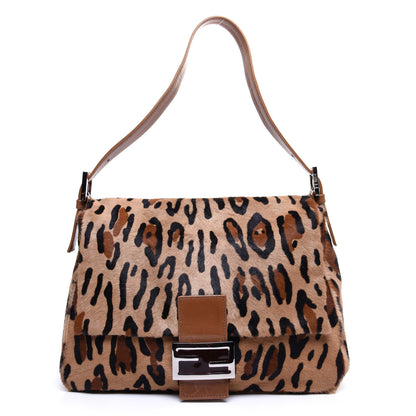 Fendi Calf Hair Leopard Print Mama Baguette Brown 1 of 15
