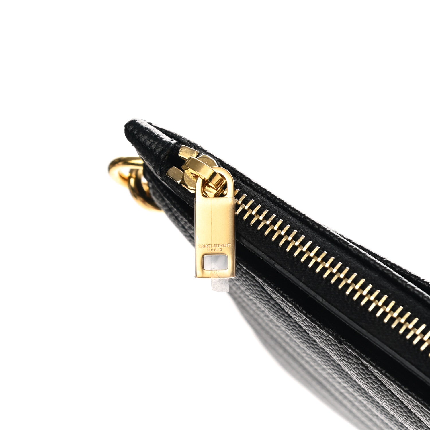 Saint Laurent Grain De Poudre Chevron Monogram Large Bill Pouch Black 8 of 9
