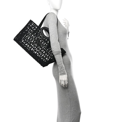 Valentino Garavani Toile Mesh Iconographe Goatskin Le Troisieme Shopping Bag Black 2 of 12