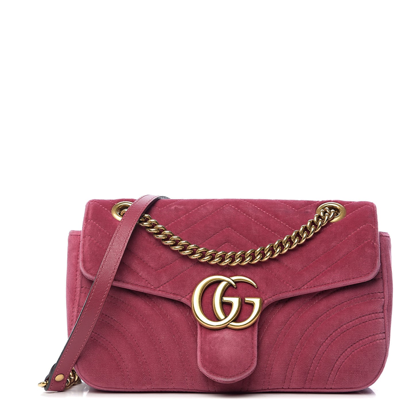 Velvet Matelasse Small GG Marmont Shoulder Bag Light Raspberry Rose