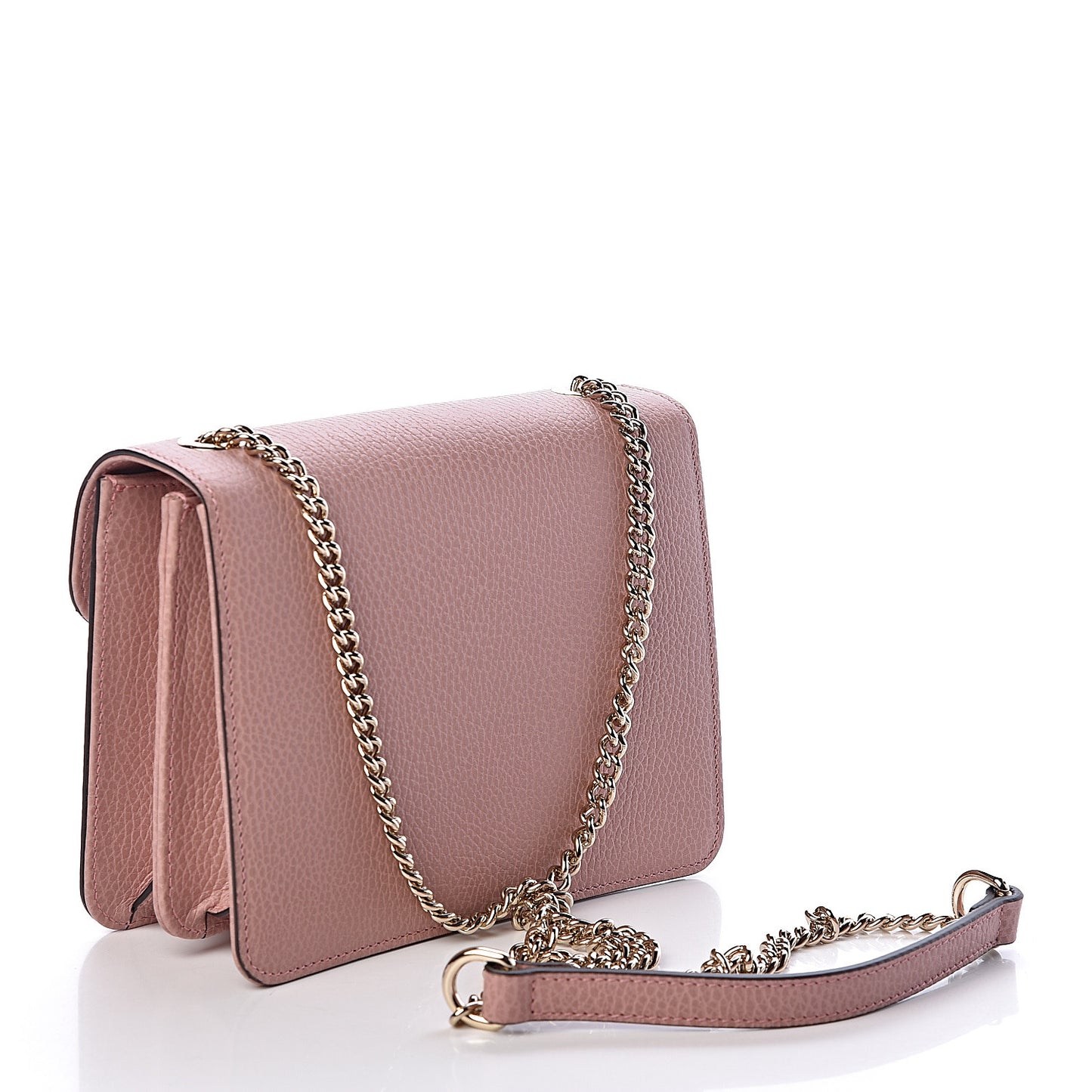 Dollar Calfskin Small Interlocking G Shoulder Bag Soft Pink