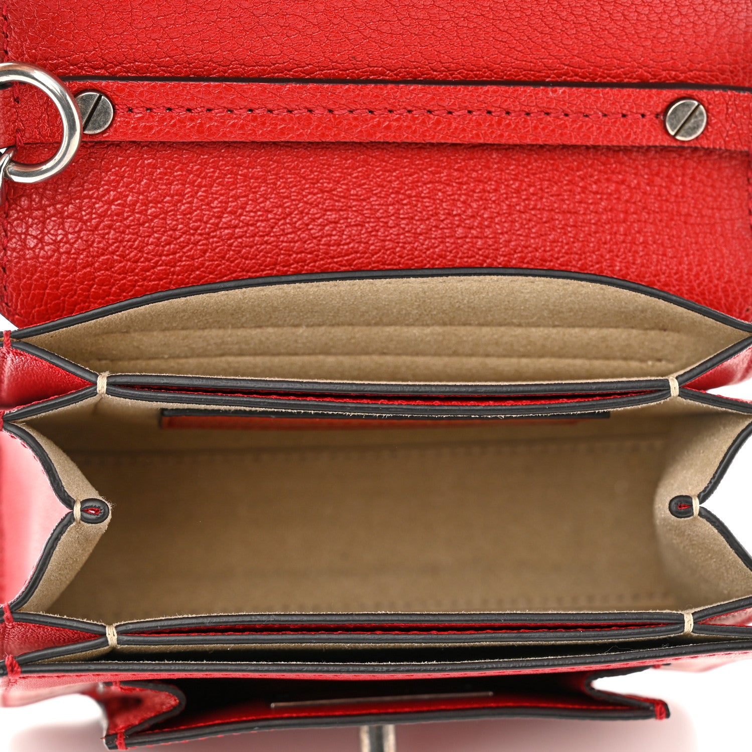Givenchy Goatskin Mini GV3 Shoulder Bag Bright Red 4 of 8