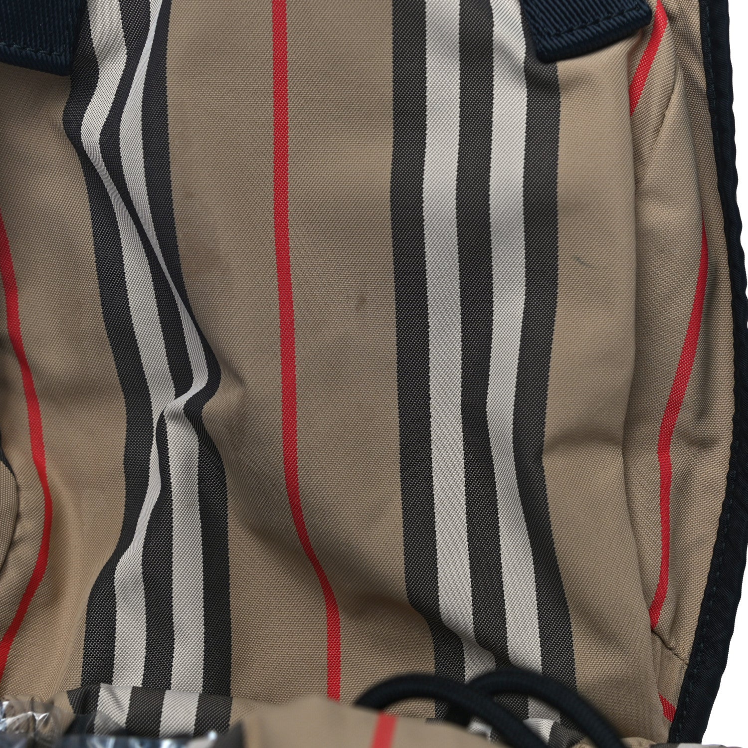 Burberry Nylon Icon Stripe Check Logo Print Backpack Natural 10 of 14