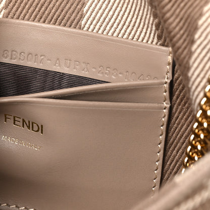 Fendi Denim Jacquard FF Effect Vitello Grace Mini Baguette Dove White Dove 7 of 10