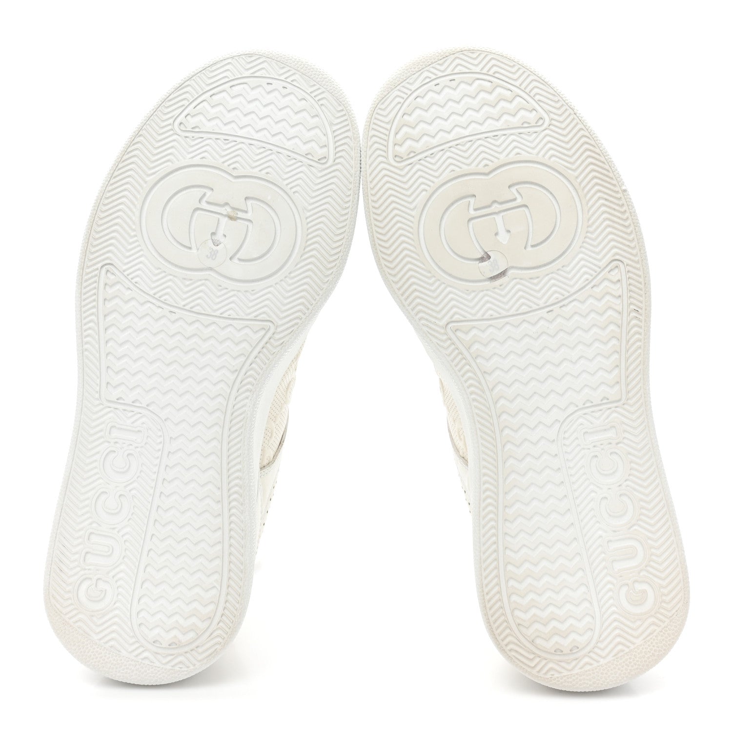 Gucci Calfskin GG Tennis Embossed Perforated Womens Platform 55mm Sneakers 38 Great White 6 of 10