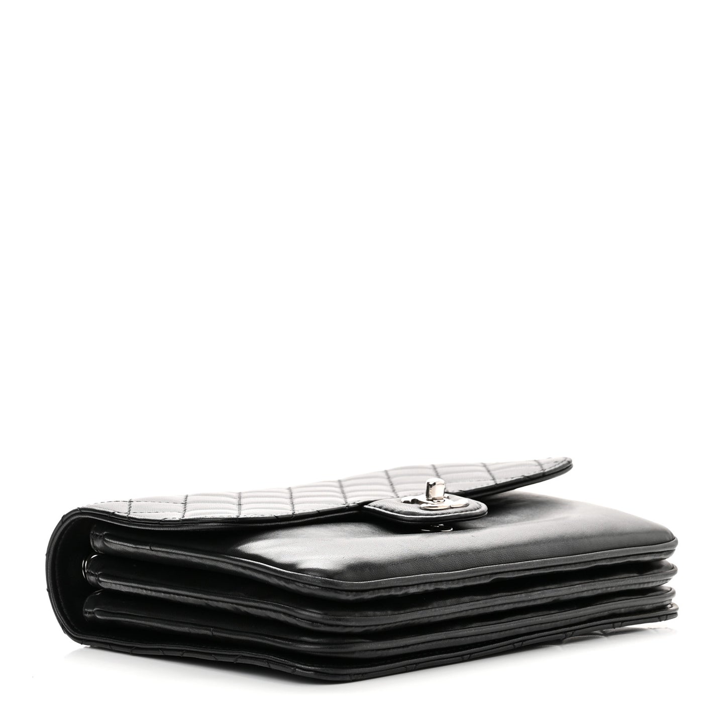 Lambskin Quilted Flap Black