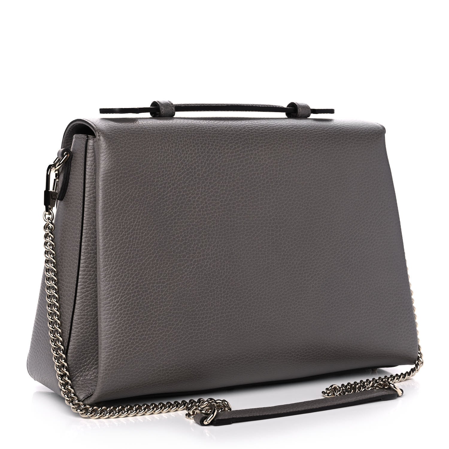 Gucci Dollar Calfskin Medium Interlocking G Top Handle Shoulder Bag Loess 3 of 11