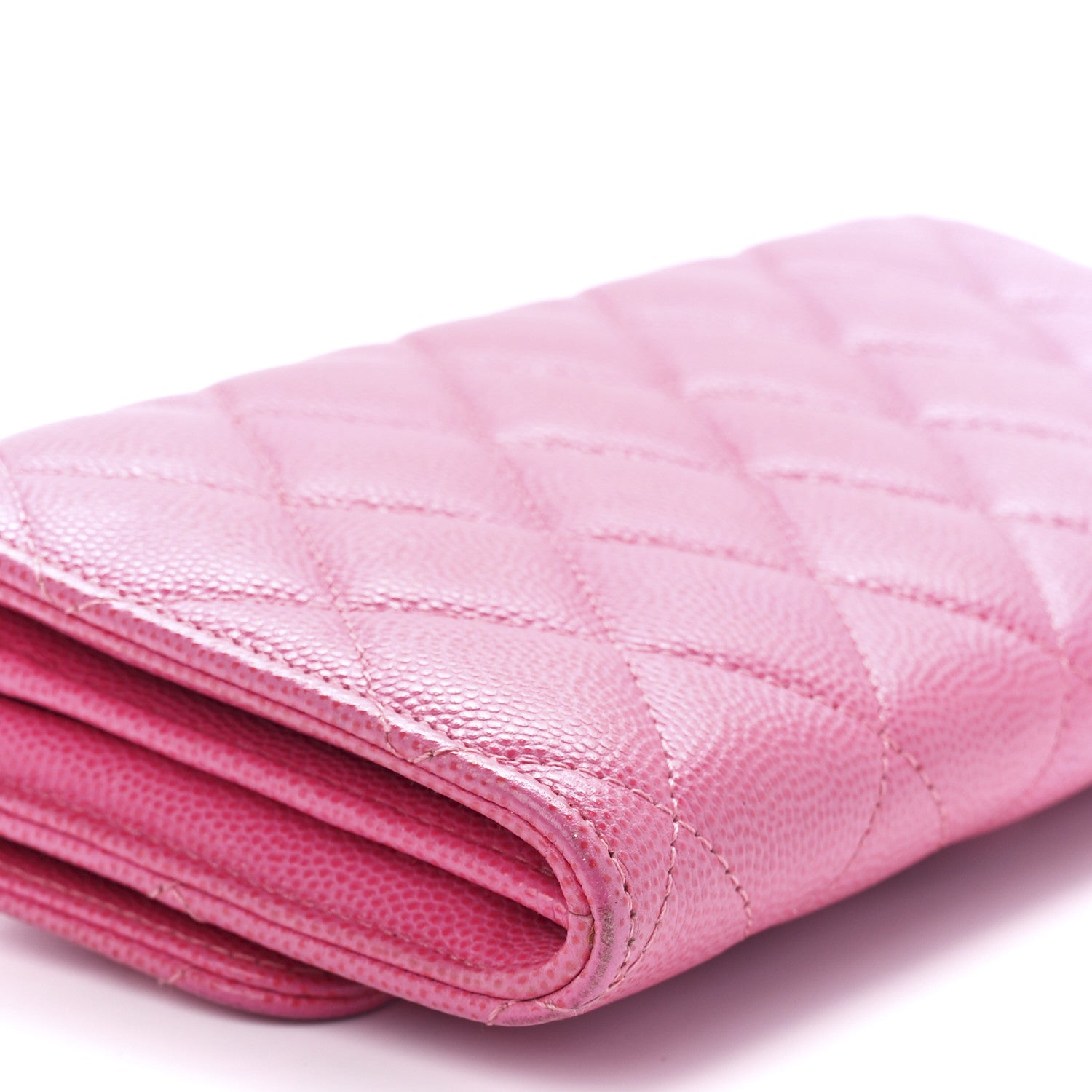 Chanel Caviar Quilted Large Gusset Flap Wallet Pink 11 of 13