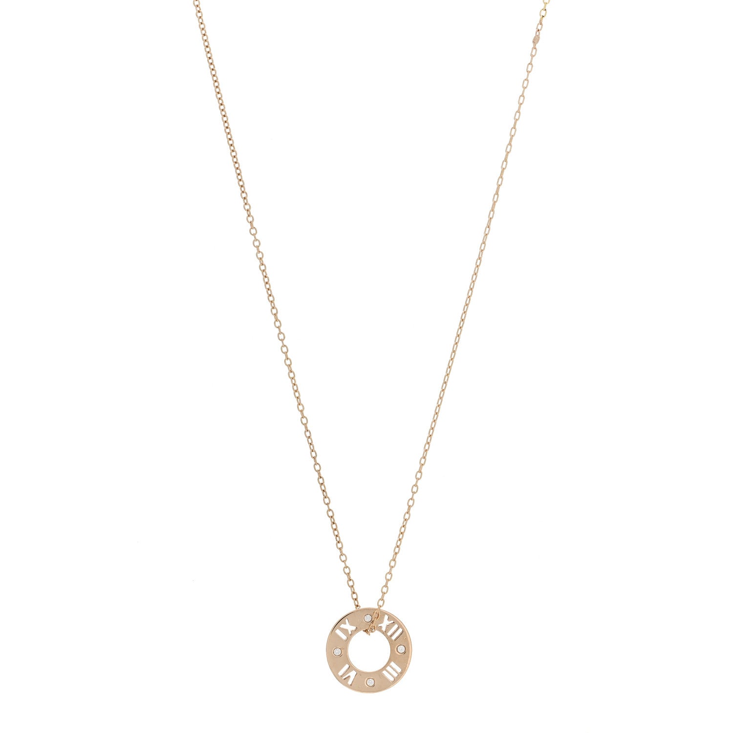 Tiffany 18K Rose Gold Diamond Atlas Pierced Pendant Necklace 2 of 11