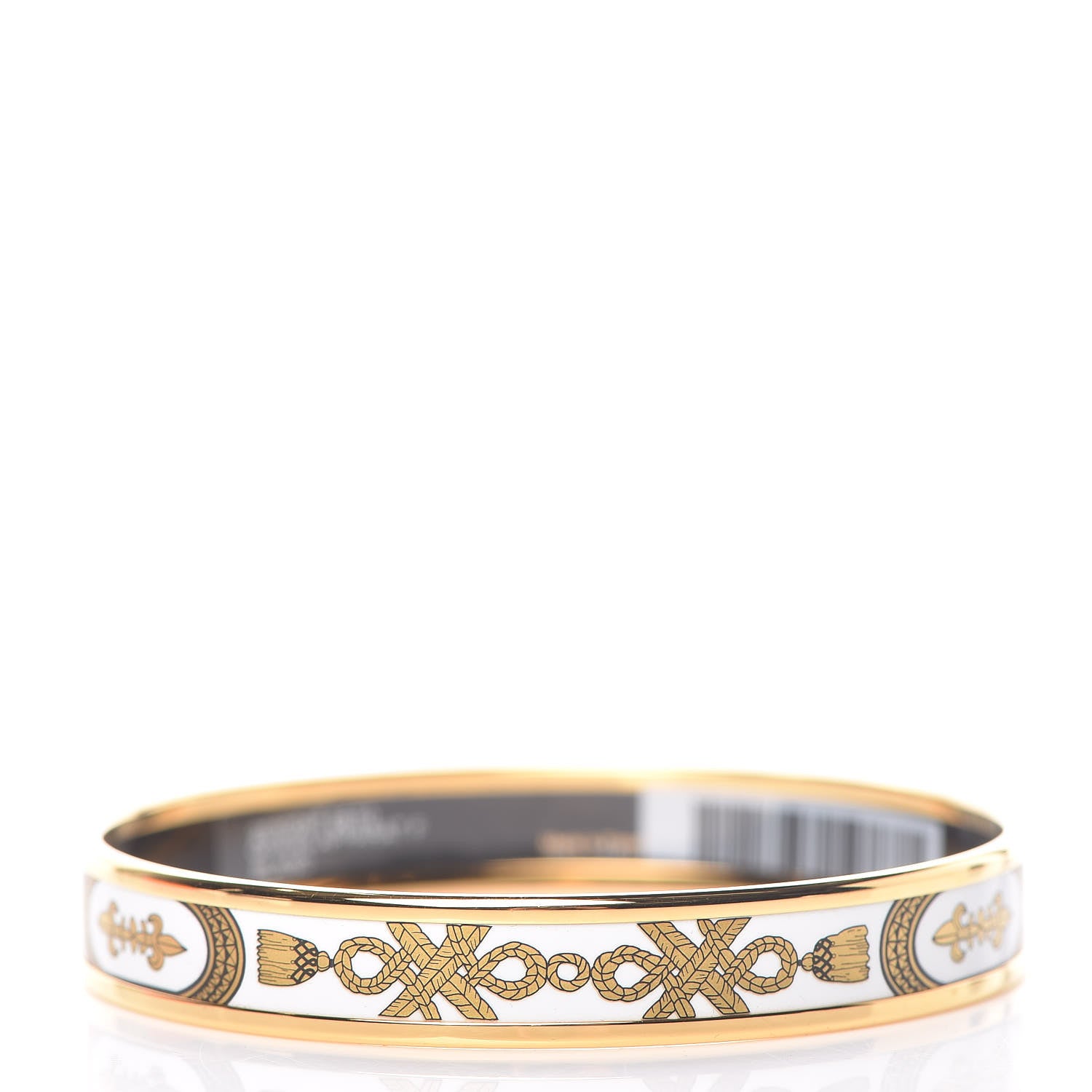 Hermes Enamel Printed Grand Apparat Narrow Bracelet 70 White 3 of 6