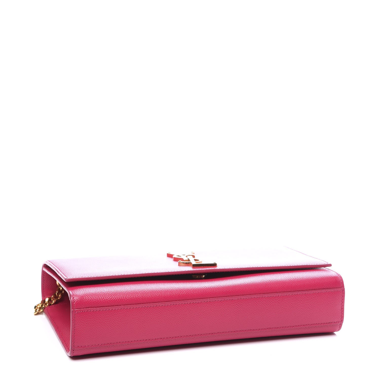 Saint Laurent Grain De Poudre Medium Monogram Kate Satchel Lipstick Fuchsia 3 of 9
