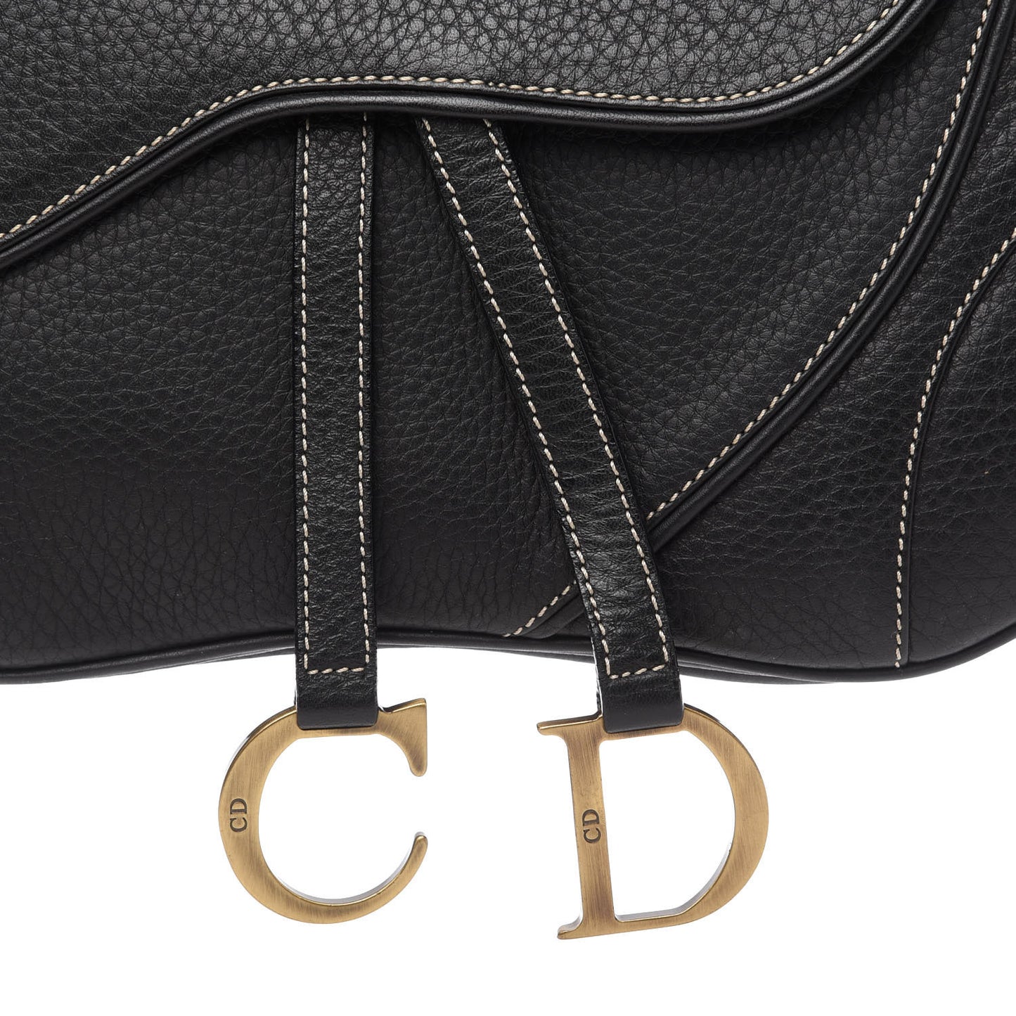 Calfskin Double Saddle Bag Black
