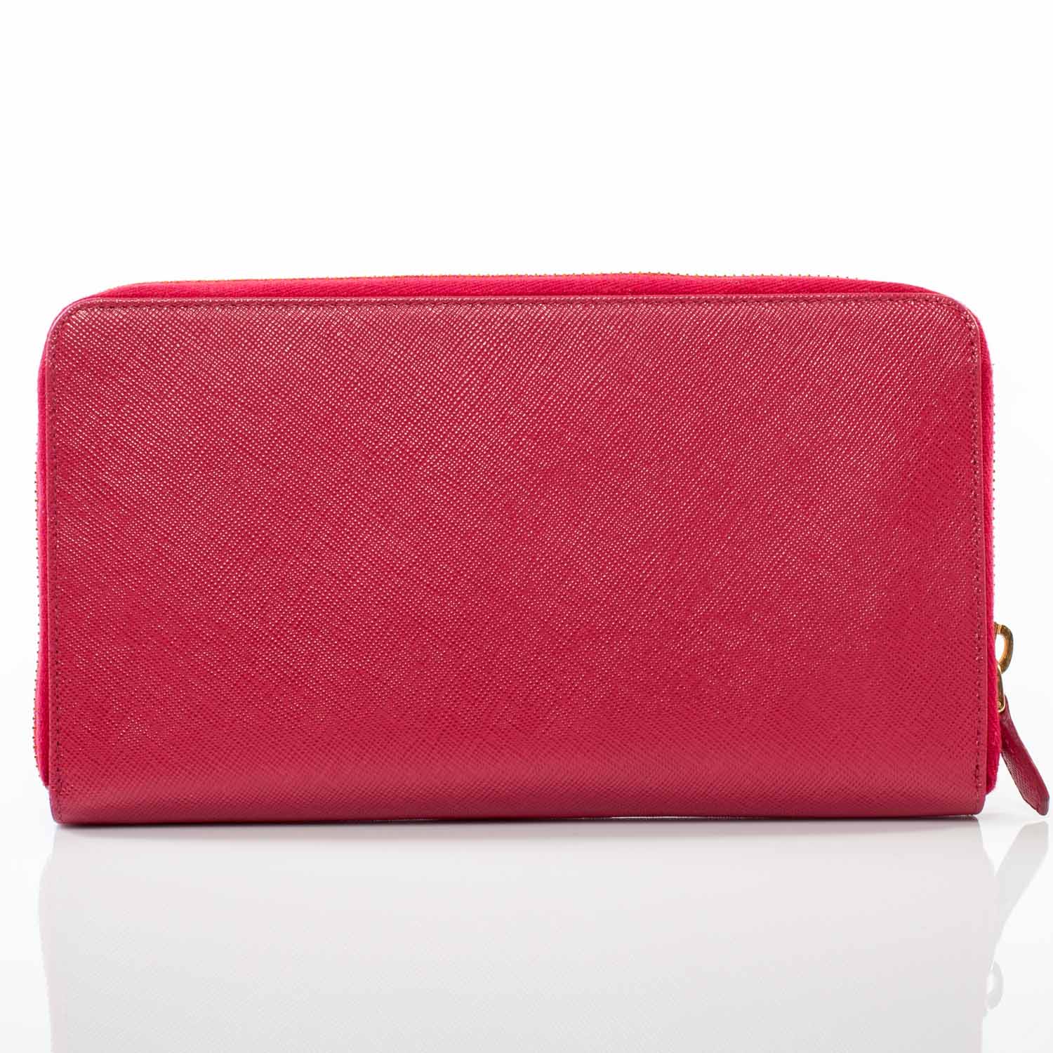 Prada Saffiano Continental Wallet Ibisco 3 of 9