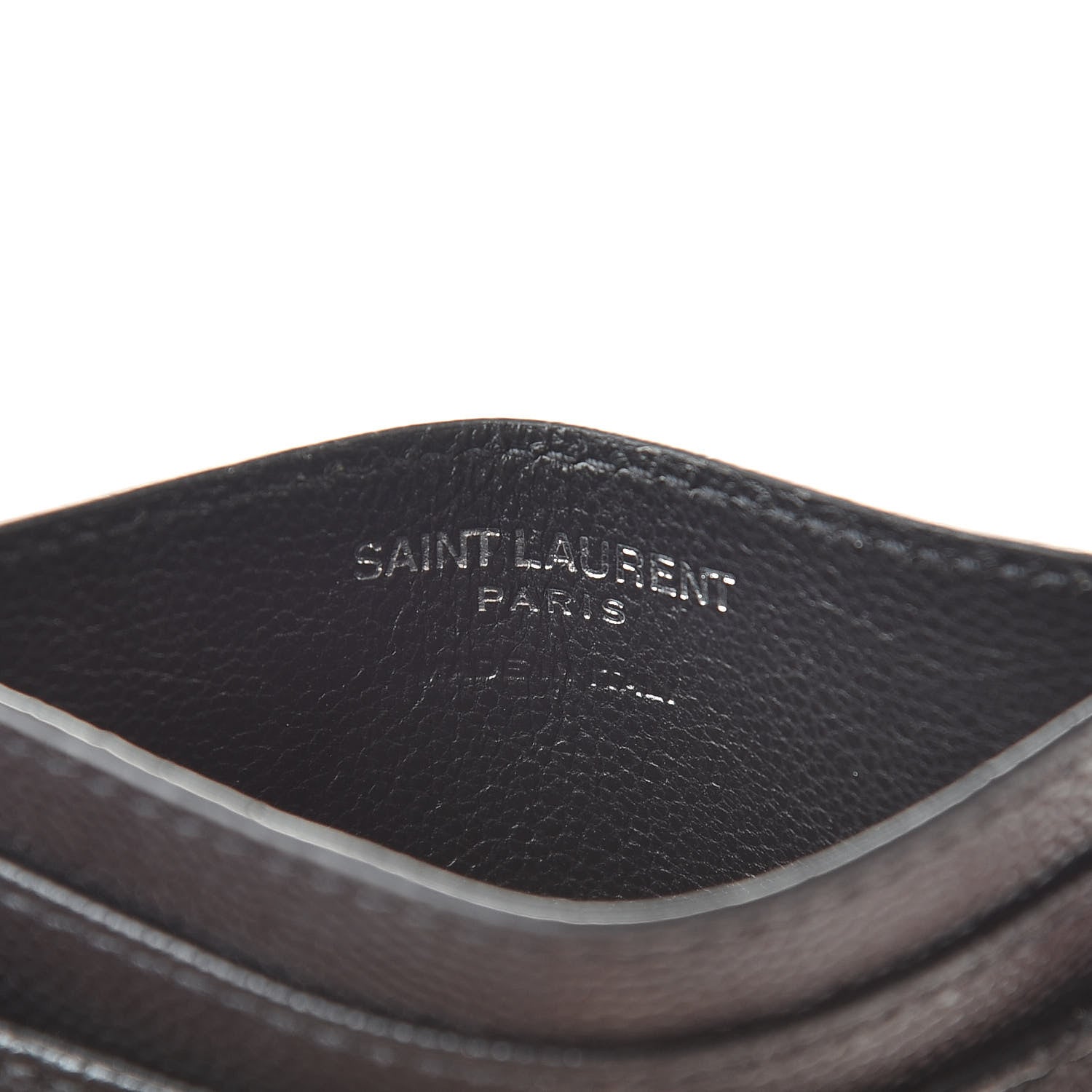 Saint Laurent Grain De Poudre Matelasse Chevron Monogram Credit Card Case Black 6 of 12