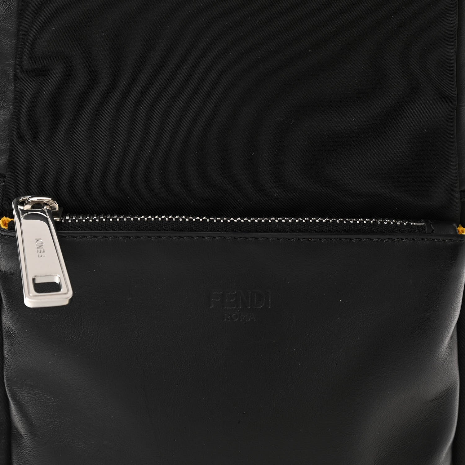 Fendi Nylon Vitello Grace Cruise Corner Bugs Sling Bag Black Sunflower 8 of 11