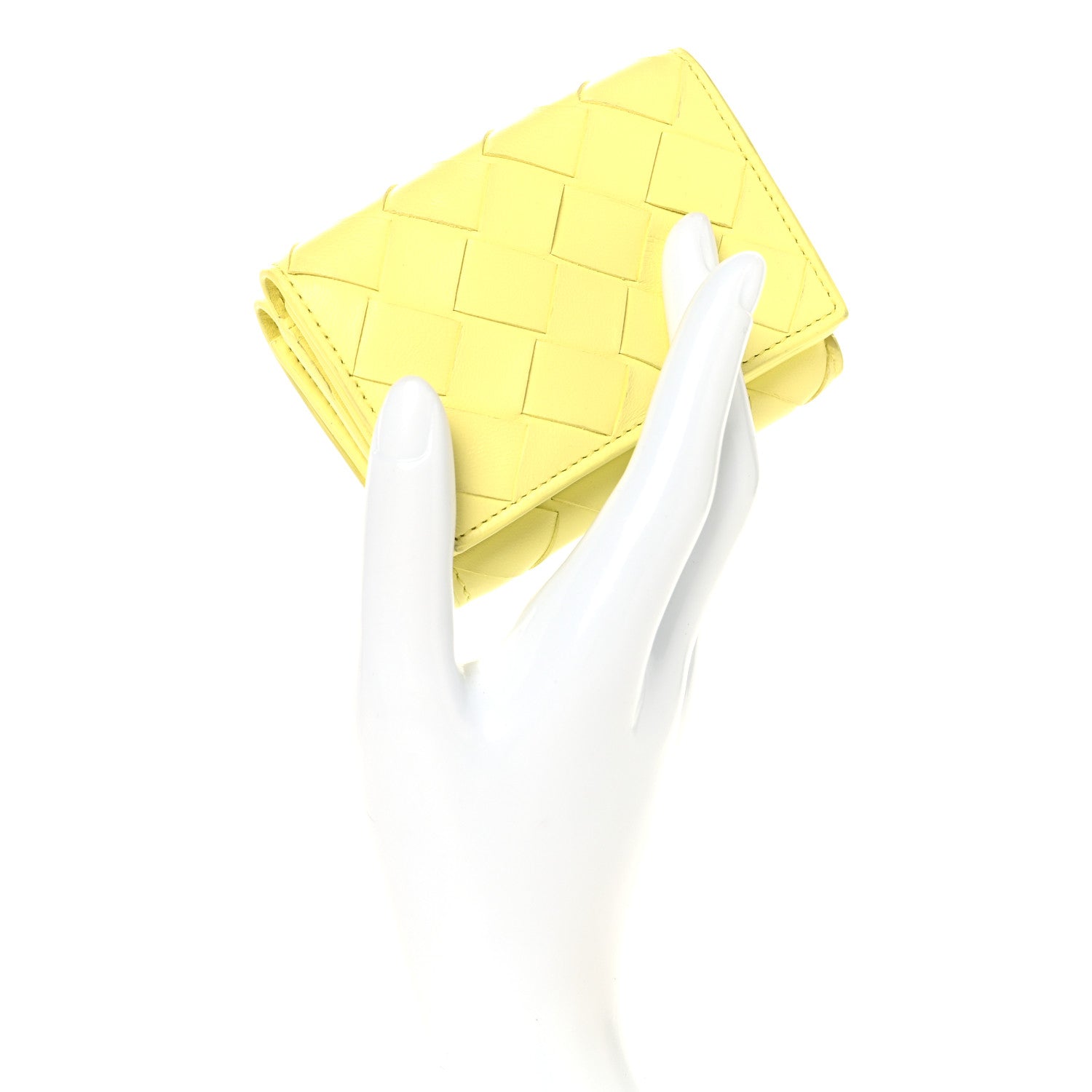 Bottega Veneta Nappa Intrecciato Trifold Wallet Ice Cream 2 of 9