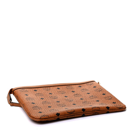 MCM Visetos Liz Shopper Tote Pouch Cognac 3 of 4