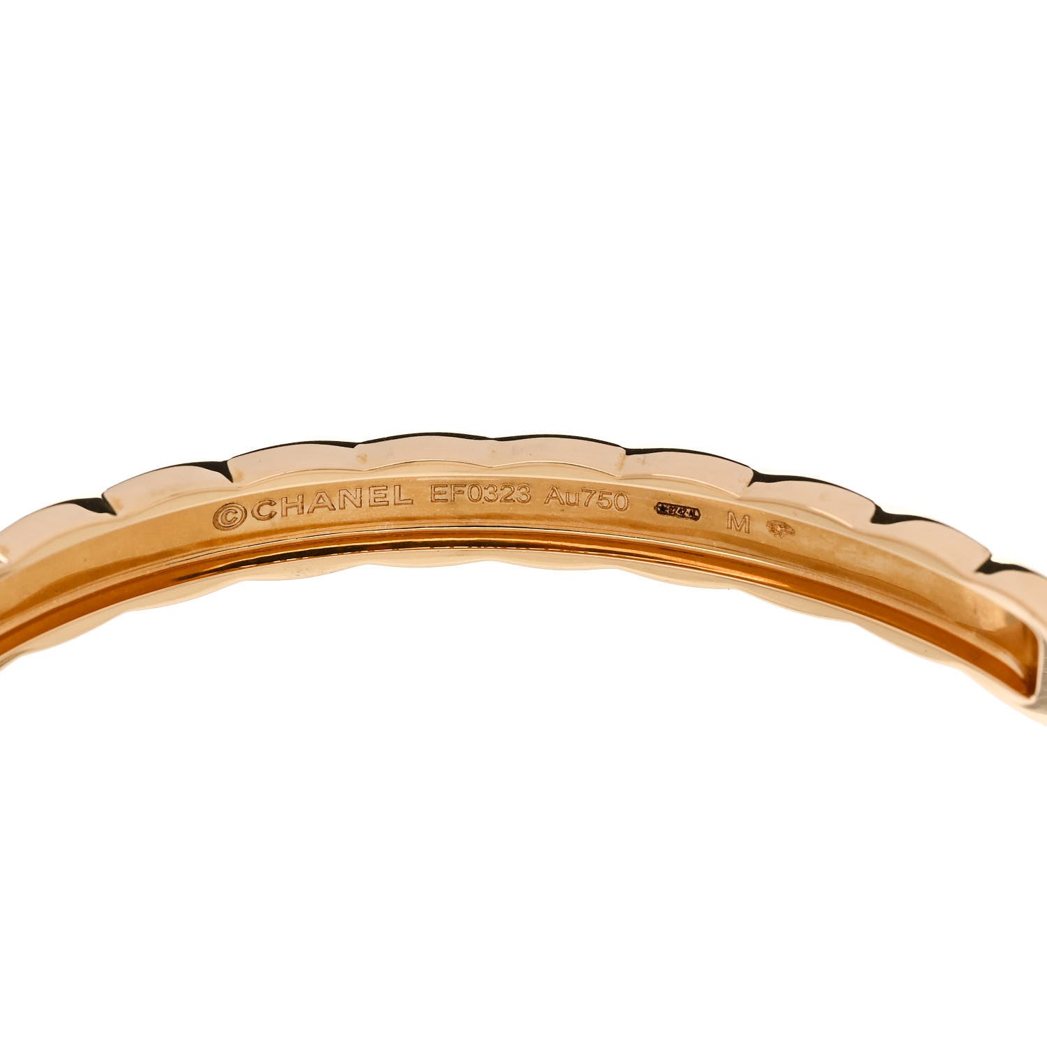 Chanel 18K Yellow Gold Coco Crush Bangle Bracelet M 3 of 4