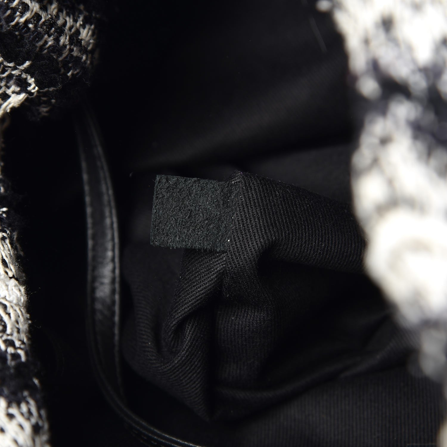 Chanel Aged Calfskin Tweed Inuit Fantasy Fur Tote Black 7 of 9