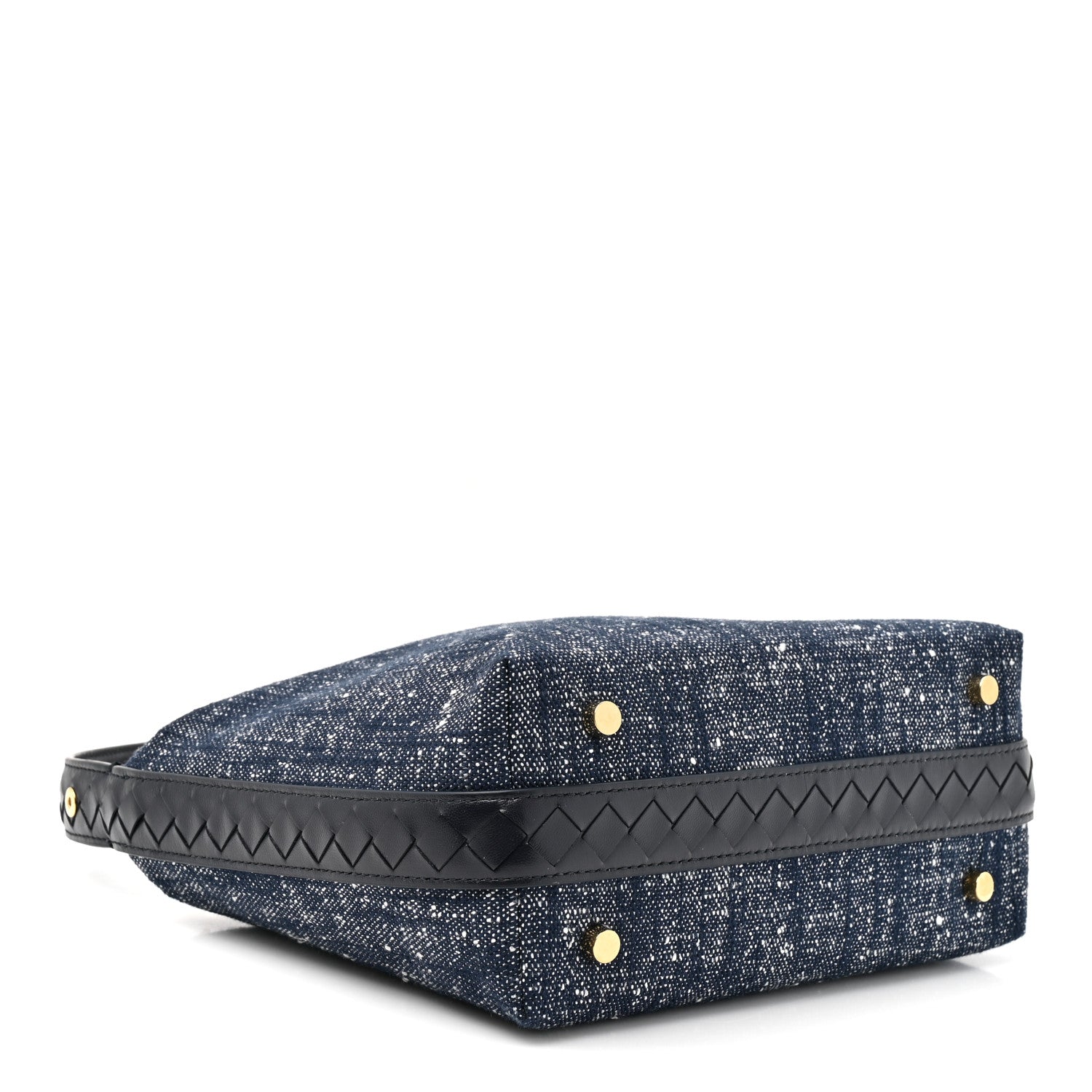 Bottega Veneta Denim Boucle Wallace Shoulder Bag Navy White Space 4 of 10